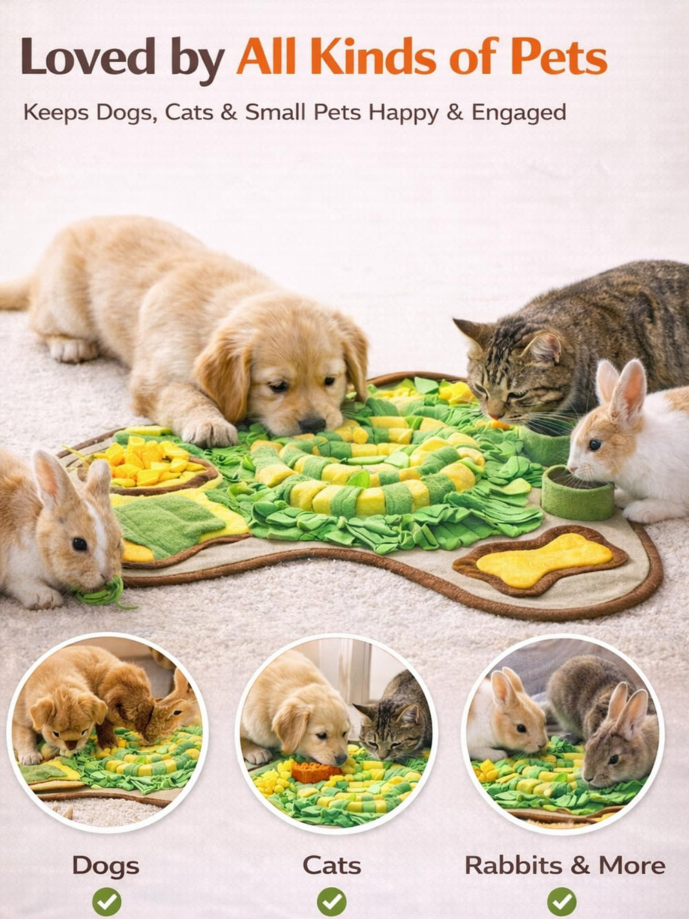 HOPET snuffle mat shown for indoor and outdoor use with pets
