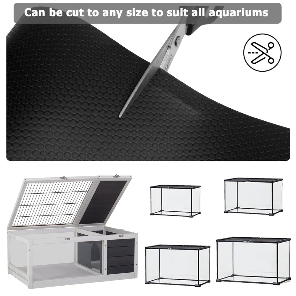 Hoplaep easy-cut installation mat can be customized to tank size.