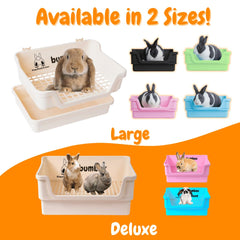 HoppScotch.bun Bumbox large rabbit litter box cream, side view demonstrates stable placement.
