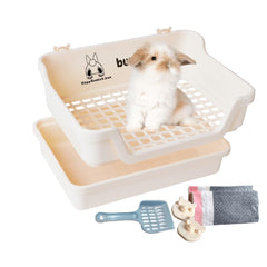 HoppScotch.bun Bumbox large rabbit litter box cream, top view shows spacious interior for training.