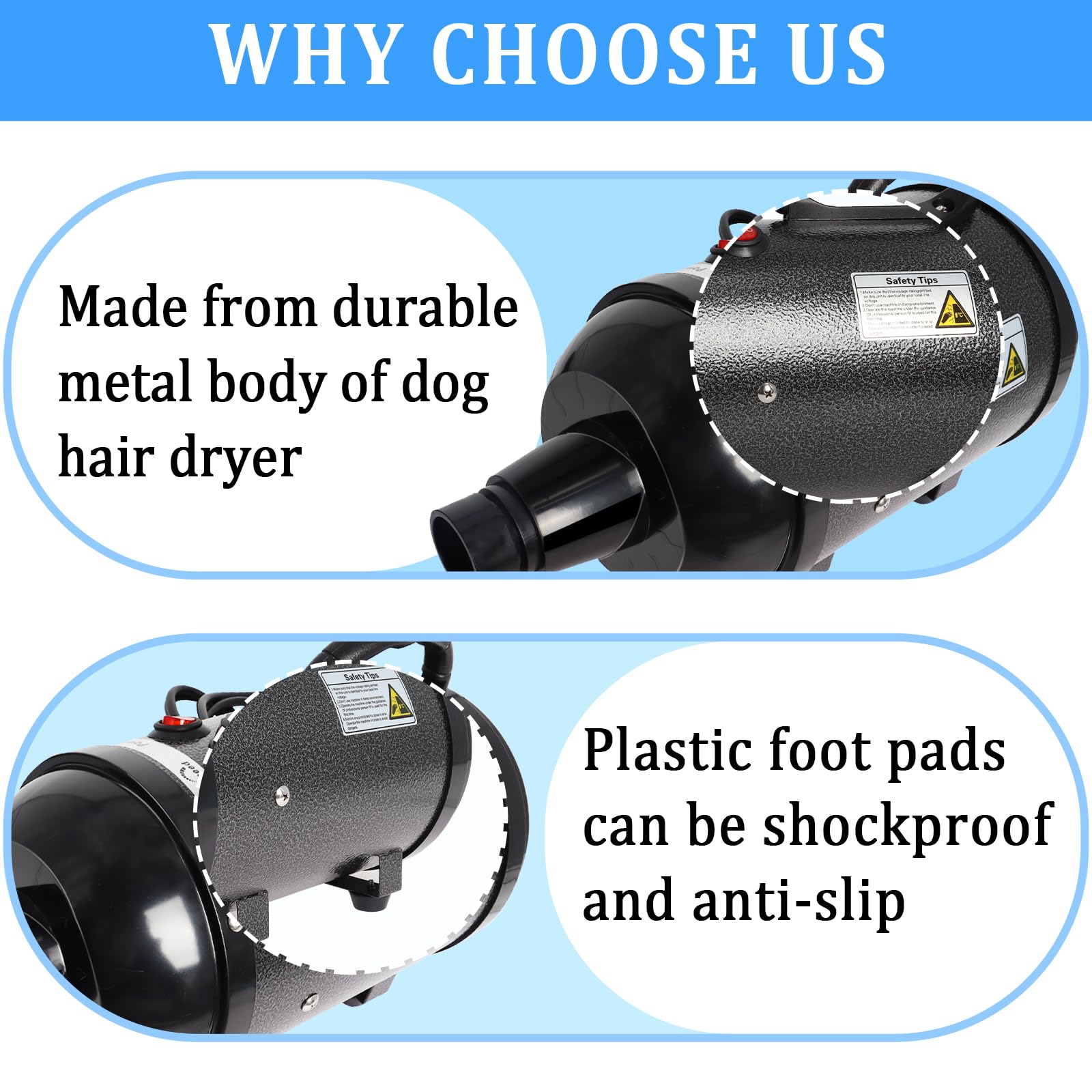 Hoqqf dog dryer ideal for both home grooming and professional use.