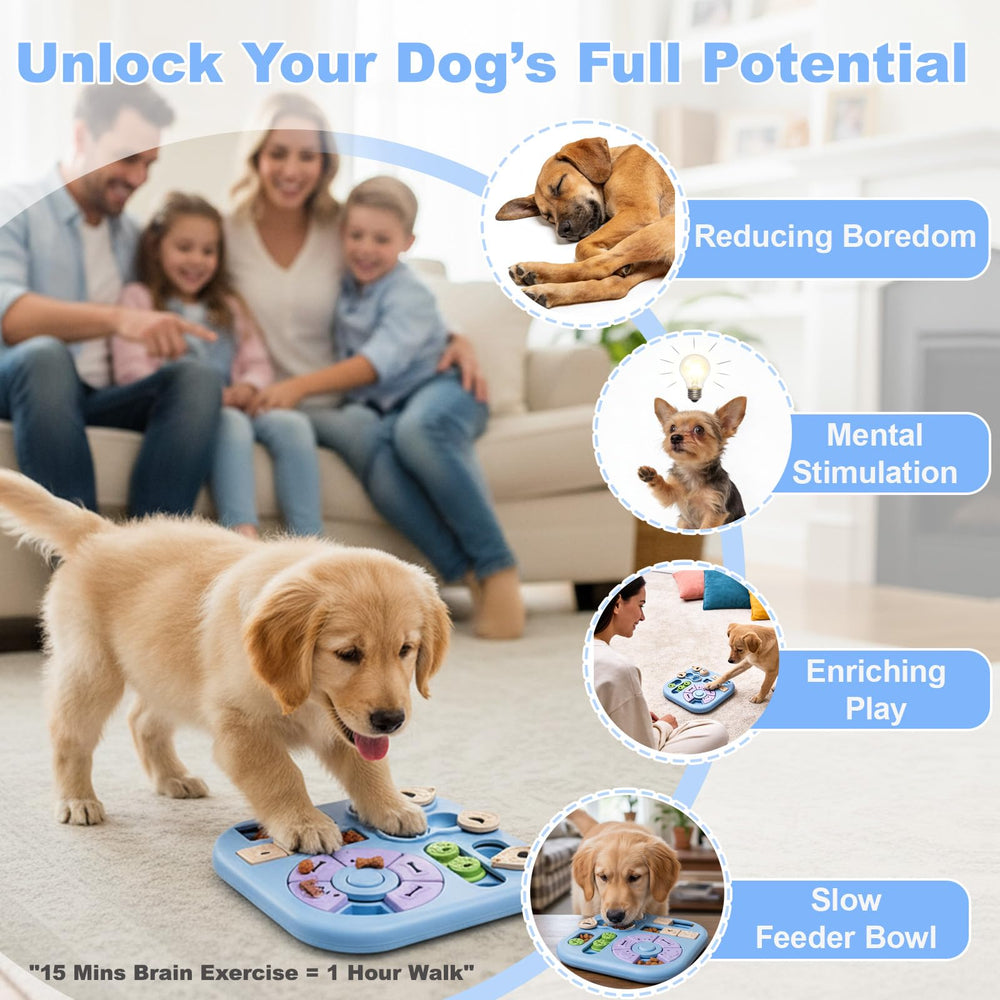 HORIBND dog toy with flip lids promotes multi-step thinking and tasty rewards.