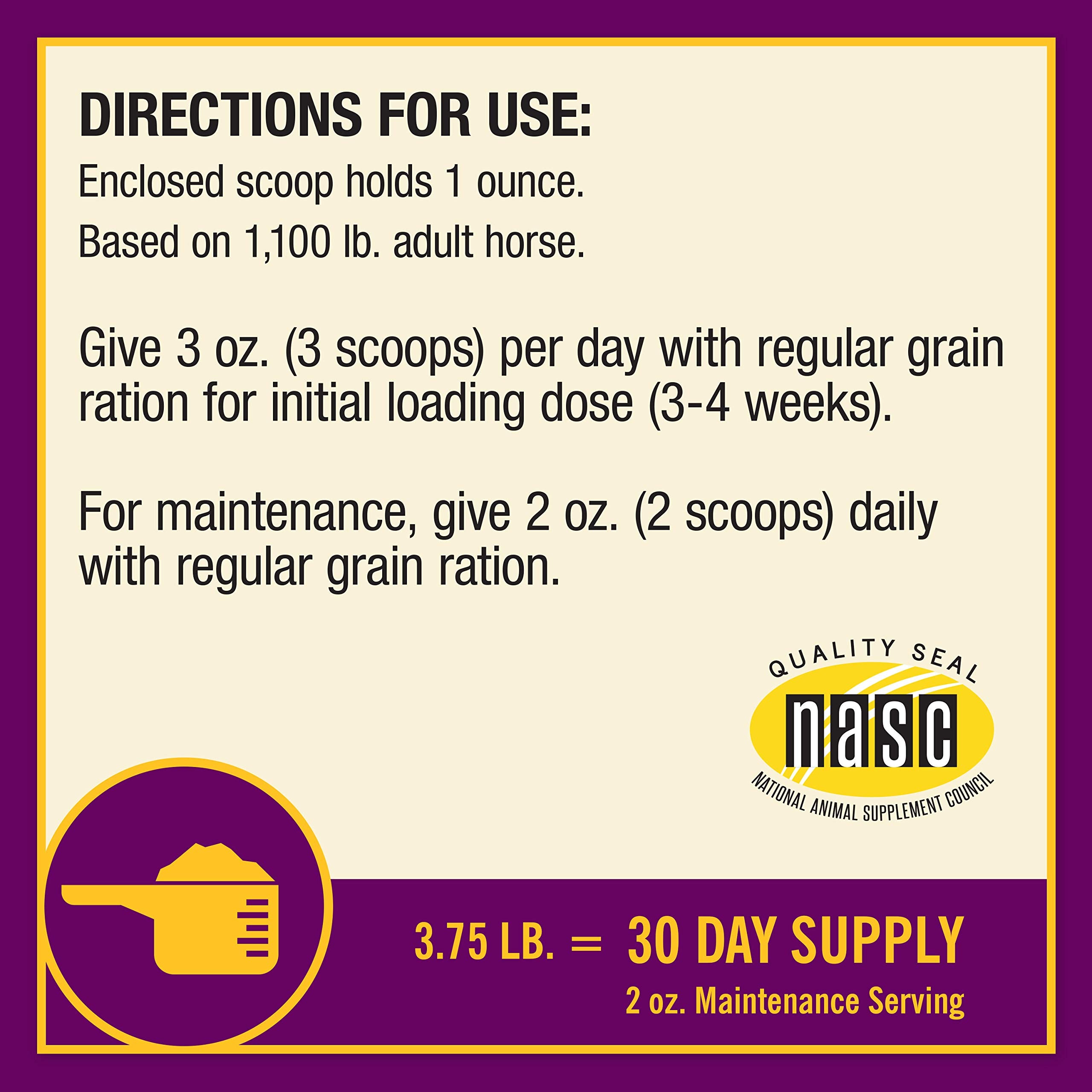 64-day supply of Horse Health Joint Combo shown in bucket.
