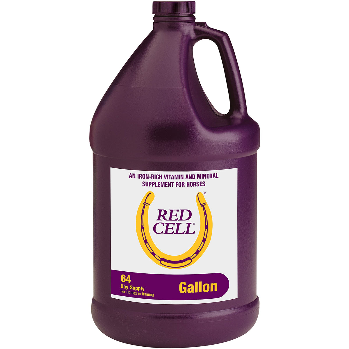 Horse Health Red Cell bottle front view, palatable liquid supplement for horses.