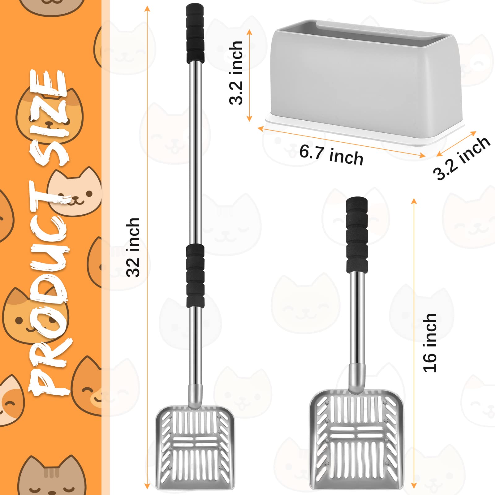 Hortsun cat scoop holder with ABS base keeps tools organized and off the floor