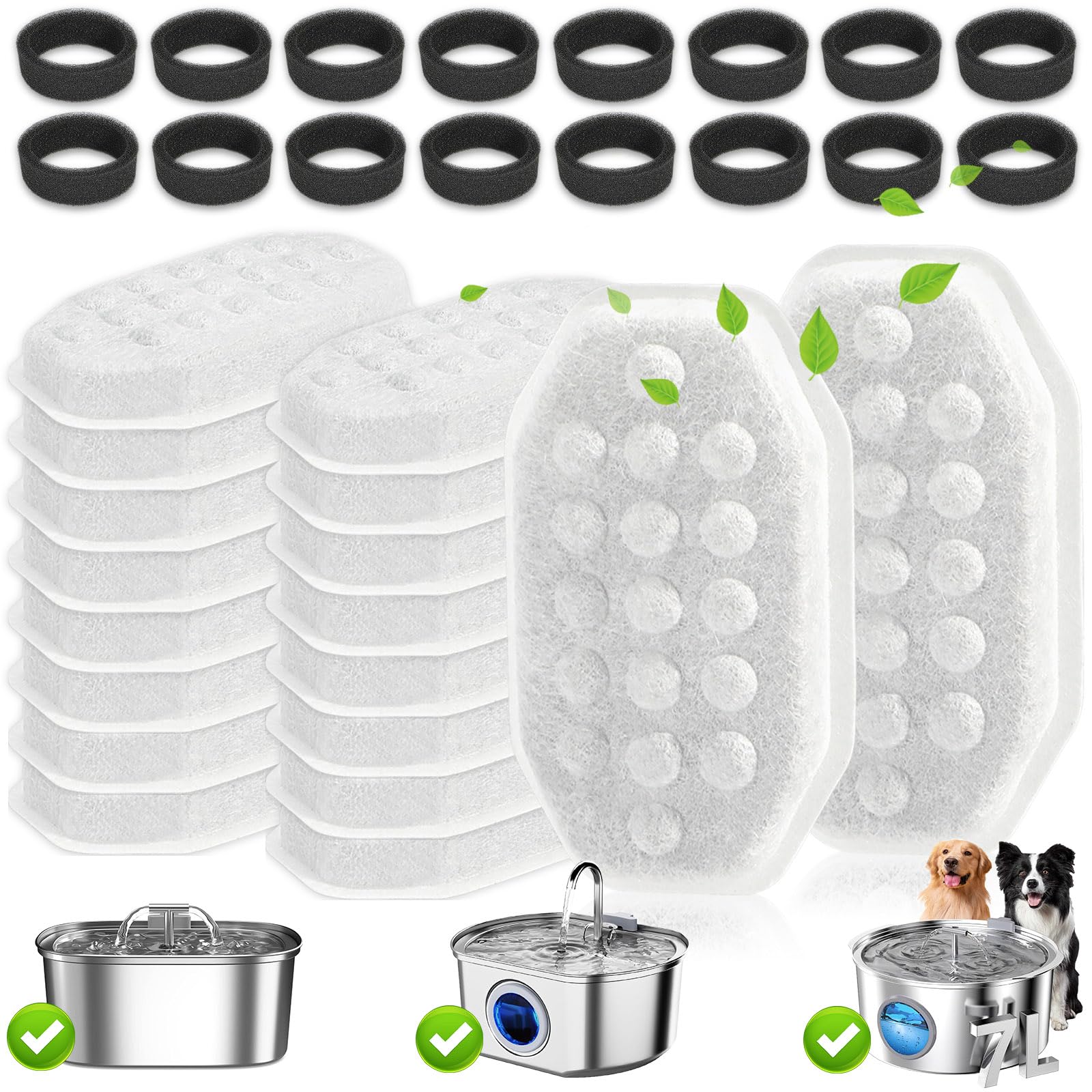 Hoscabss activated carbon filter for Rellaty fountain reduces odors and keeps water fresh.