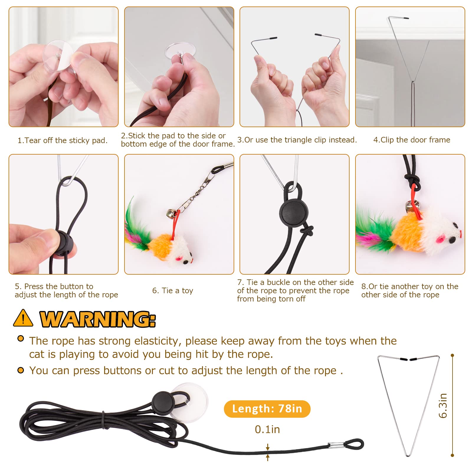HOSFROLL door clip and sticky pads enable versatile mounting for play.