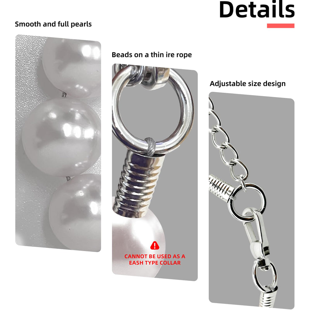 Hosiwei Chunky Pearl Dog Necklace designed for large breed compatibility
