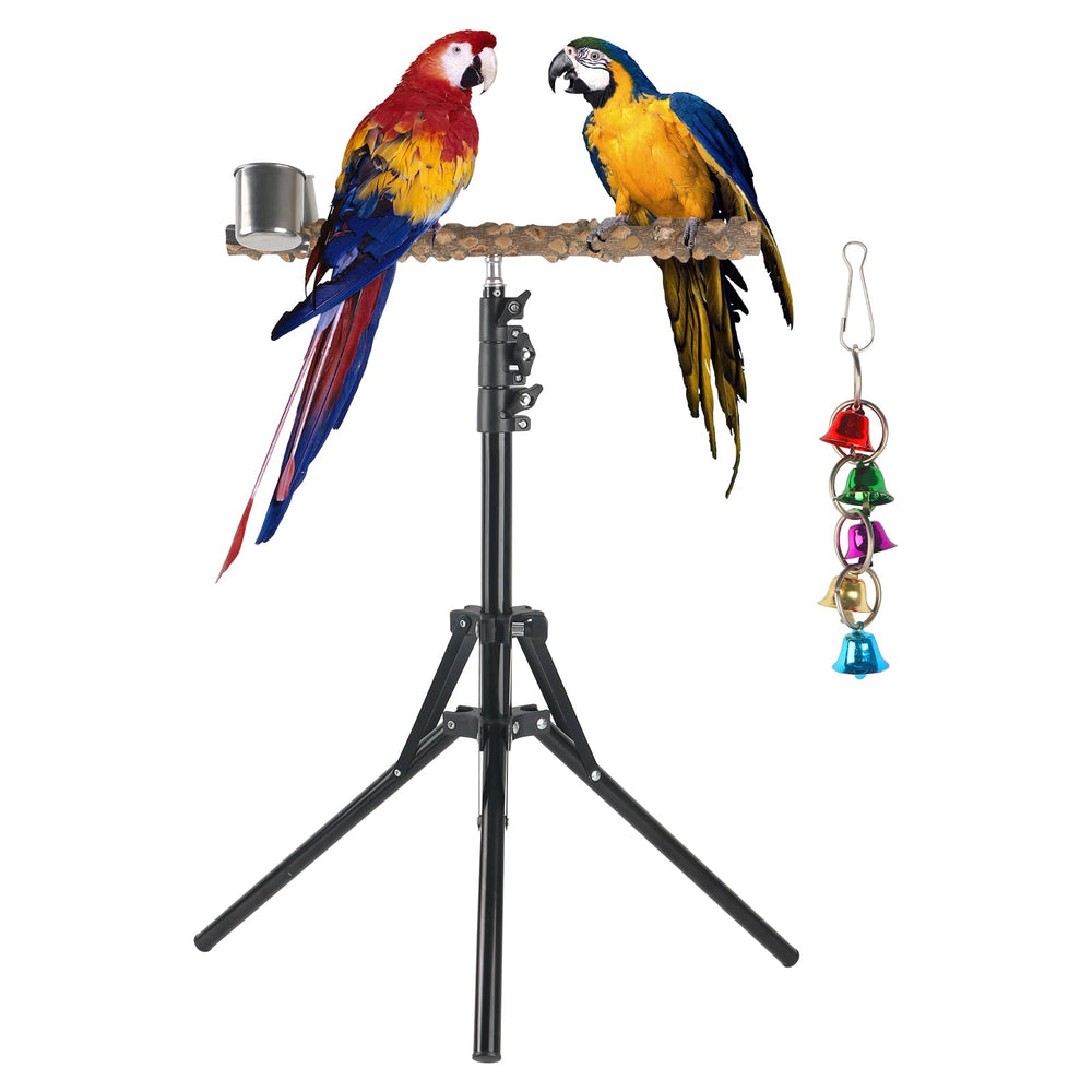 HOSUKKO adjustable bird perch stand 16-62 inches for versatile training and play.