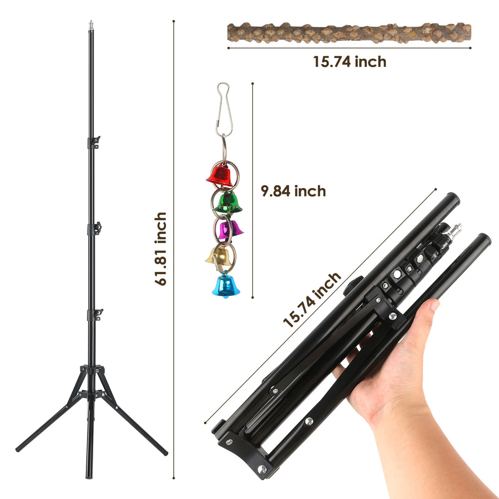 HOSUKKO training stand suitable for small to medium birds during workouts.