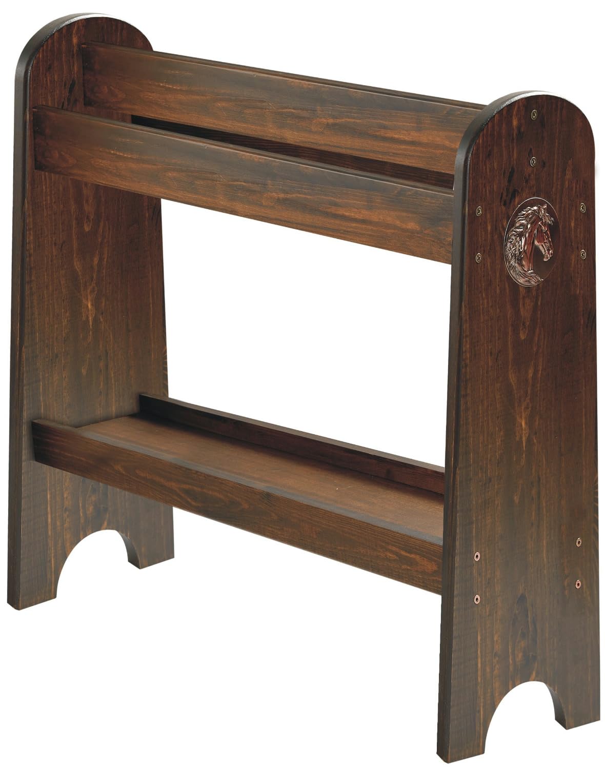 HOTCAN Pine Wood Saddle Rack display showing sturdy stand for prized saddles and gear