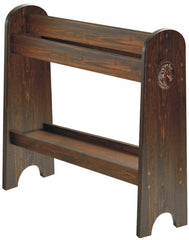 HOTCAN Pine Wood Saddle Rack display showing sturdy stand for prized saddles and gear