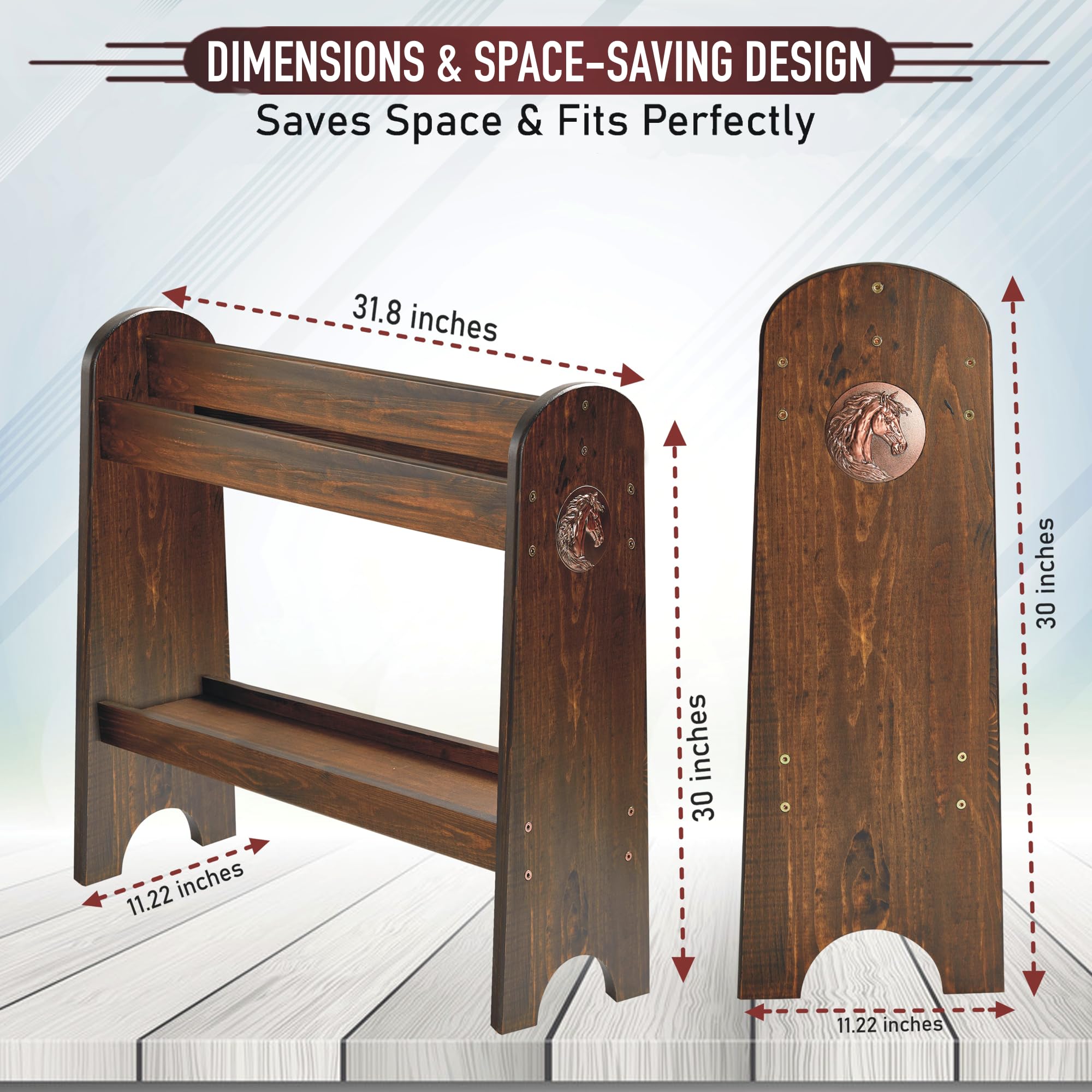 HOTCAN saddle-rack display angle highlighting the stand in a room