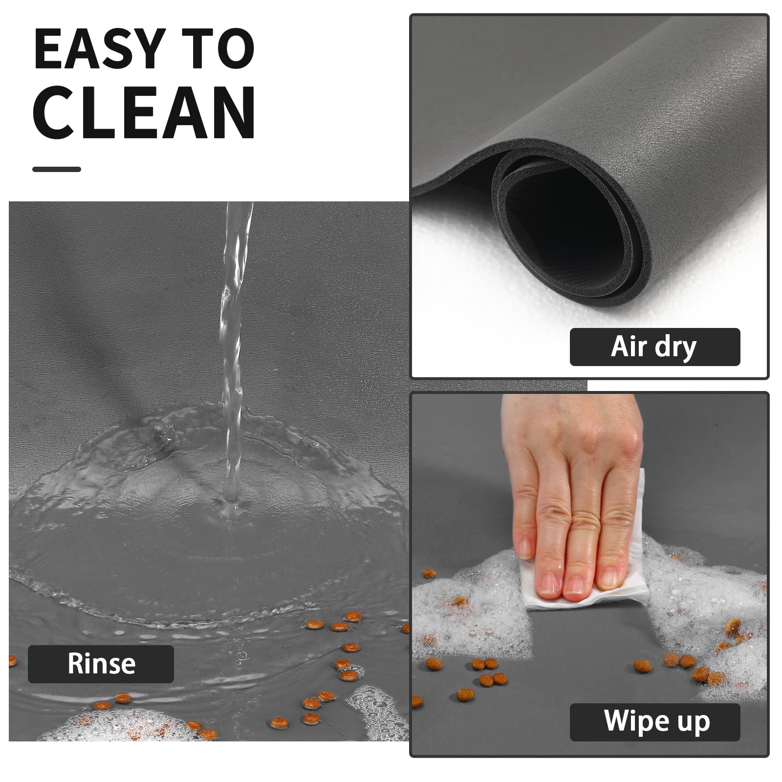 HotLive pet mat easy clean surface wipes down quickly after meals