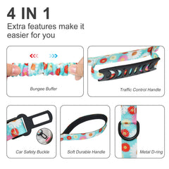 Hotsky elastic bungee leash cushions pulls for smoother control.