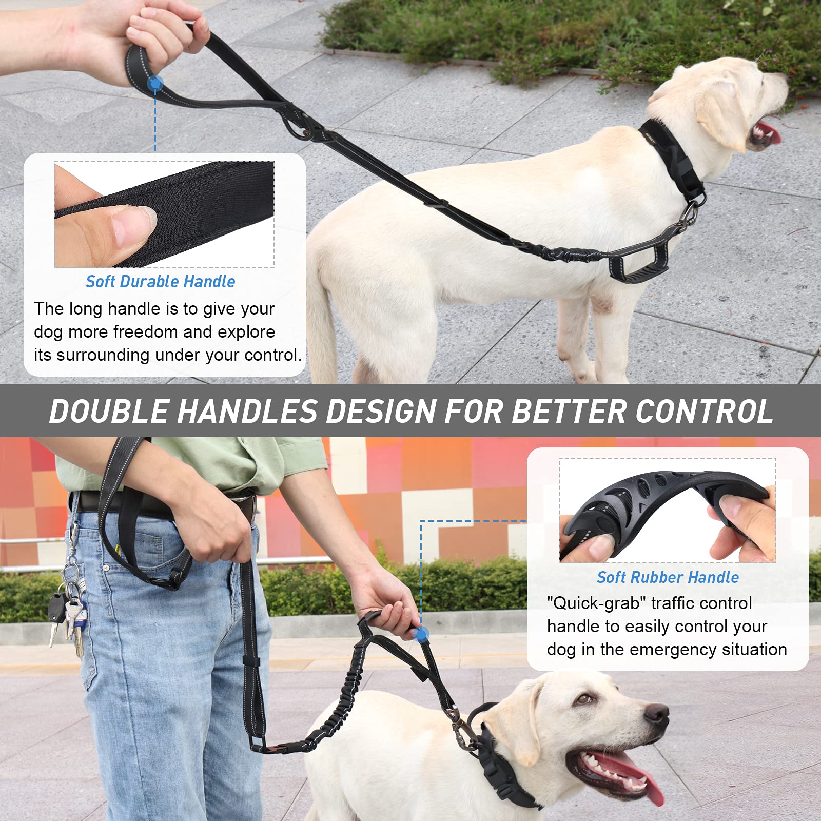 Hotsky padded-traffic-control-handle dog leash provides quick, safer help in emergencies.