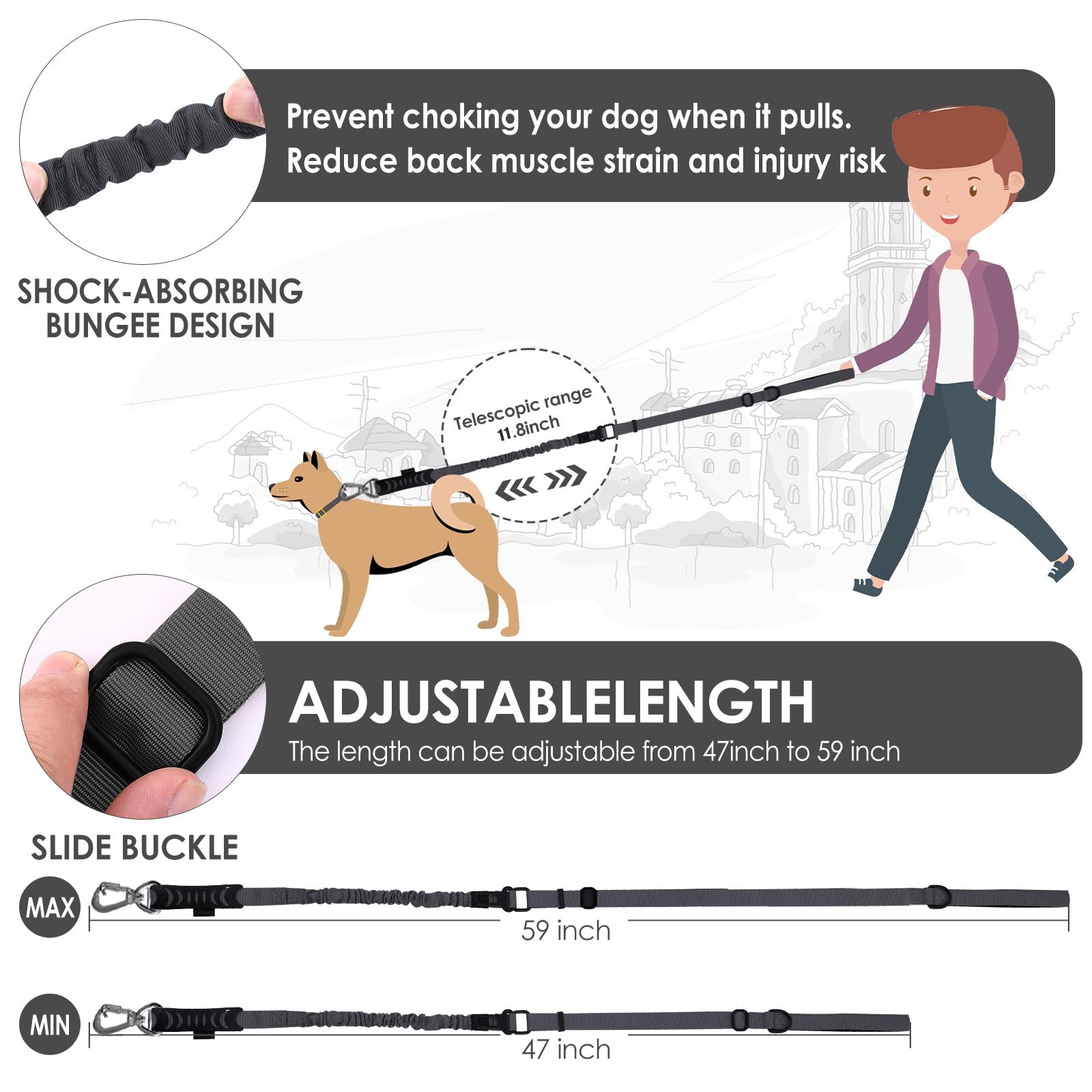 Hotsky leash with car seatbelt clip to secure travel