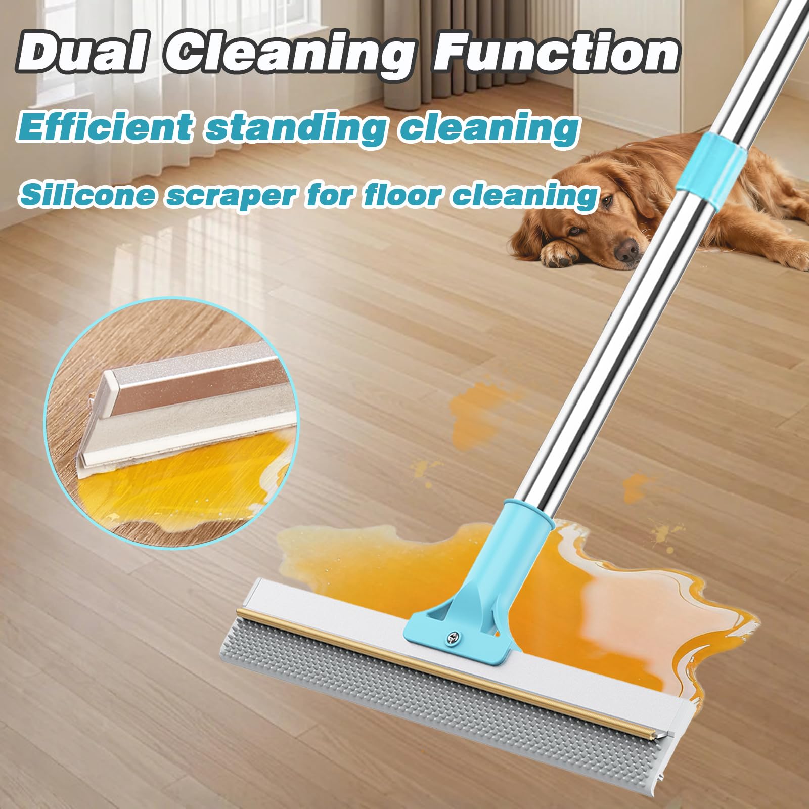 Hotsky silicone broom glides smoothly across hard surfaces.
