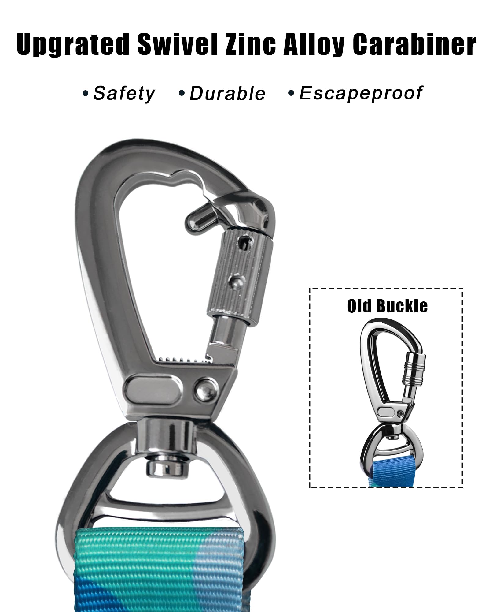 Hotsky Tactical Dog Leash car-seatbelt-clip highlights travel safety feature.