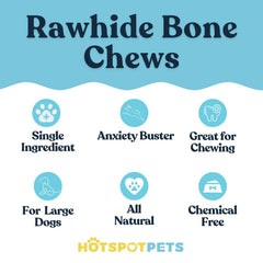 Hotspot Pets 5 Pack large rawhide bone in action for durable chewing sessions.