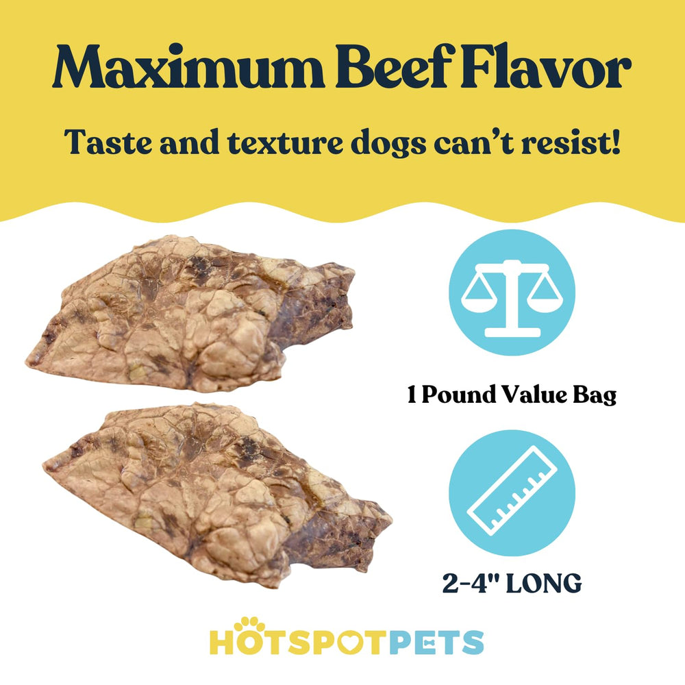 Hotspot Pets beef lung treats provide easy digestion and a healthier snacking option.