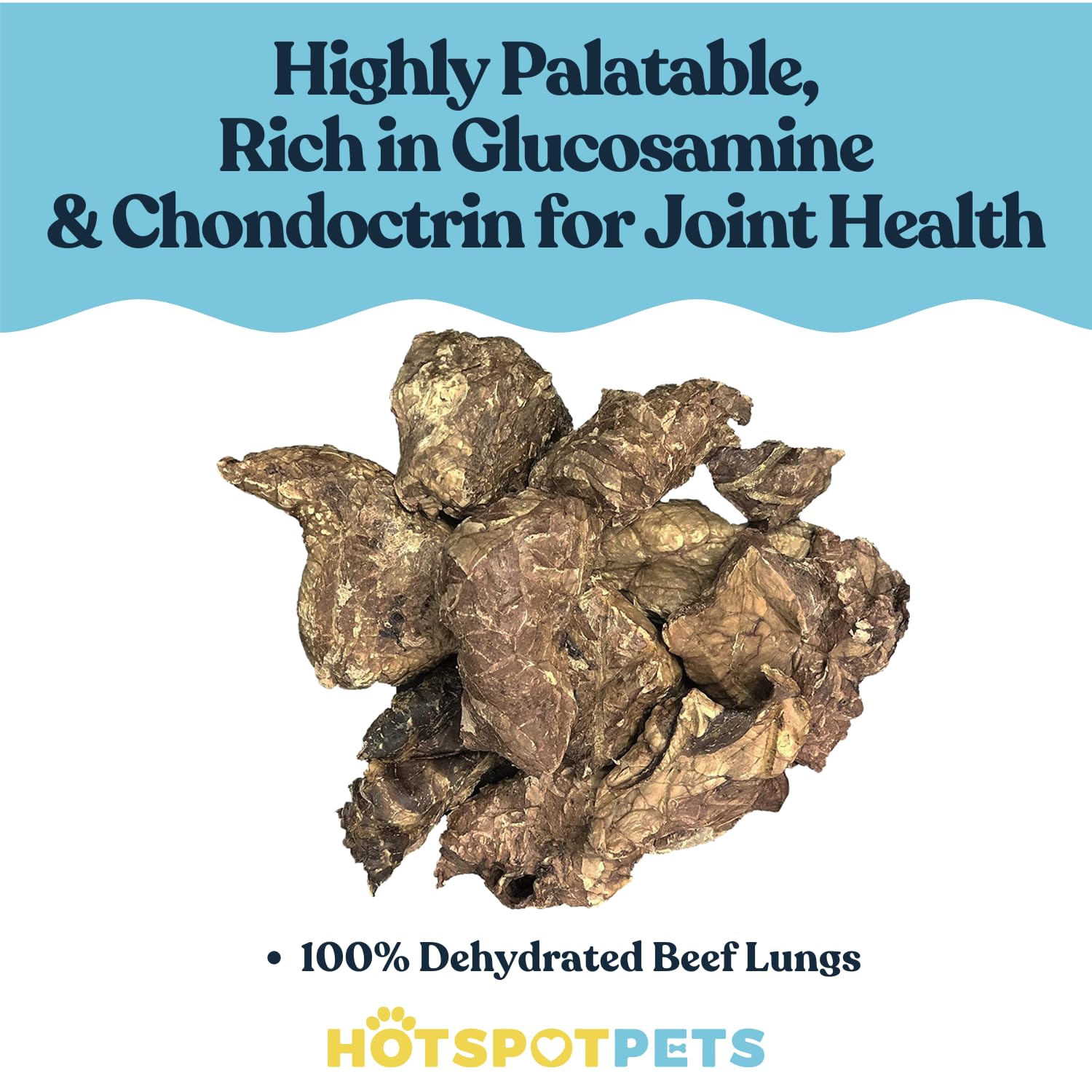 Hotspot Pets beef lung treats for all breeds in resealable packaging stay fresh.