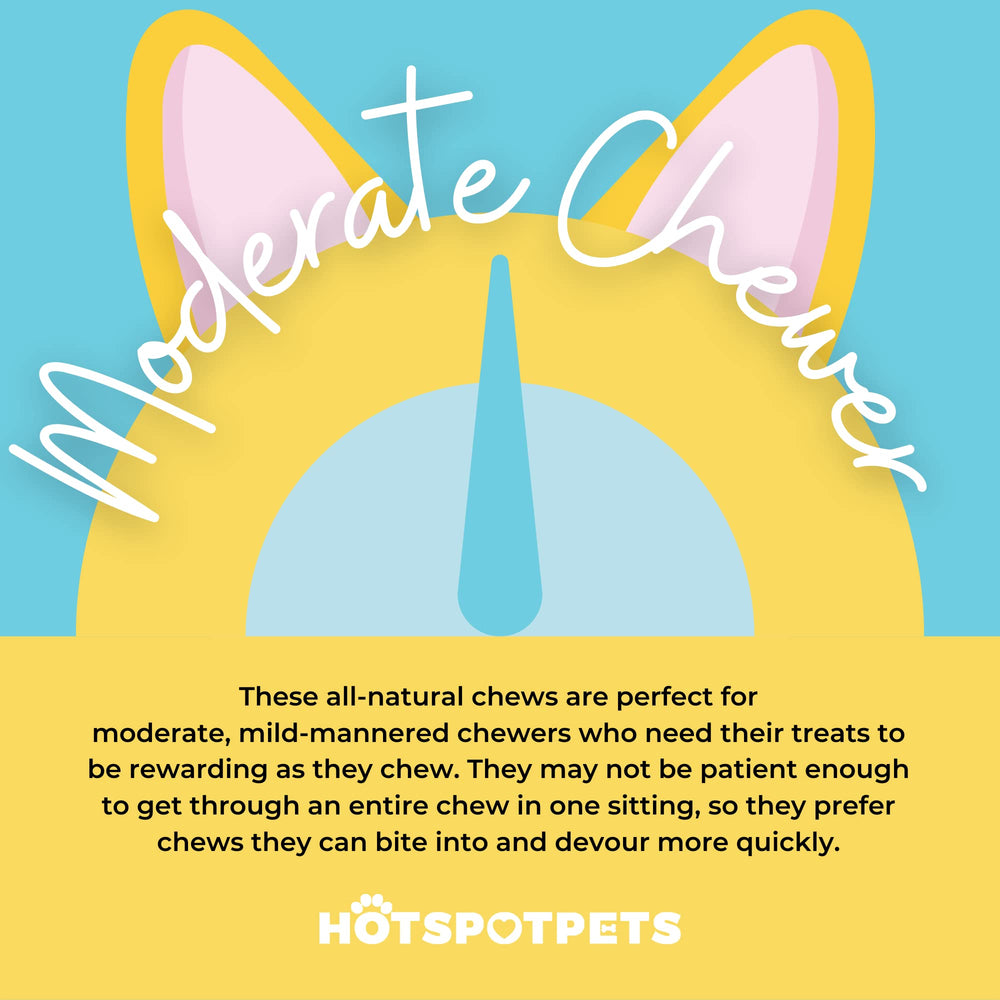 Hotspot Pets dental hygiene trachea chews can help clean teeth and gums.