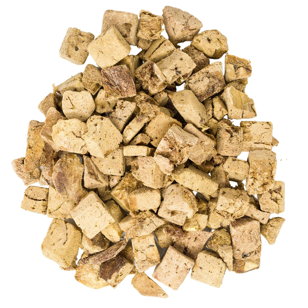 Hotspot Pets freeze-dried chicken liver treats, 1lb bag for training and rewards.