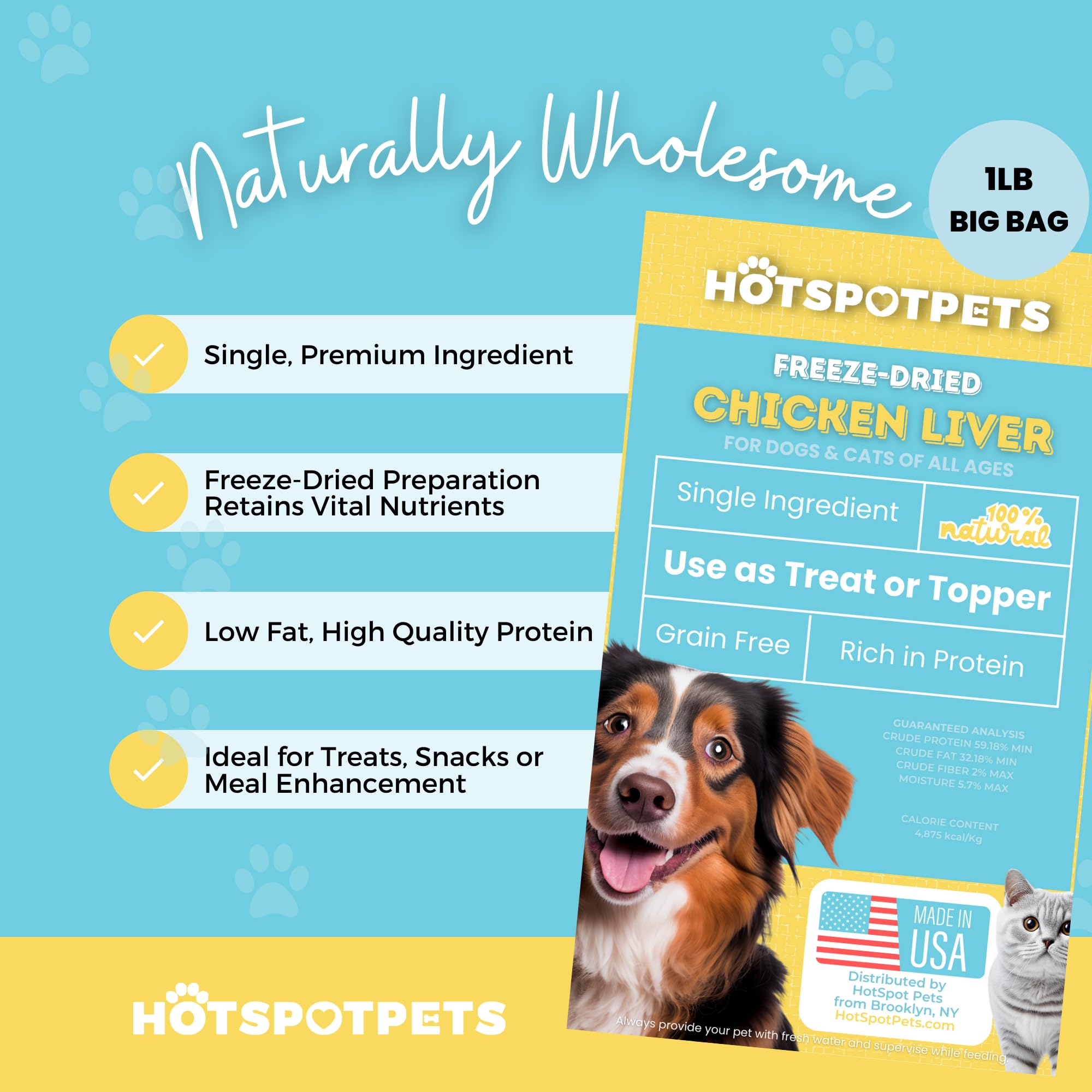 Hotspot Pets grain-free, single-ingredient snack for sensitive diets.