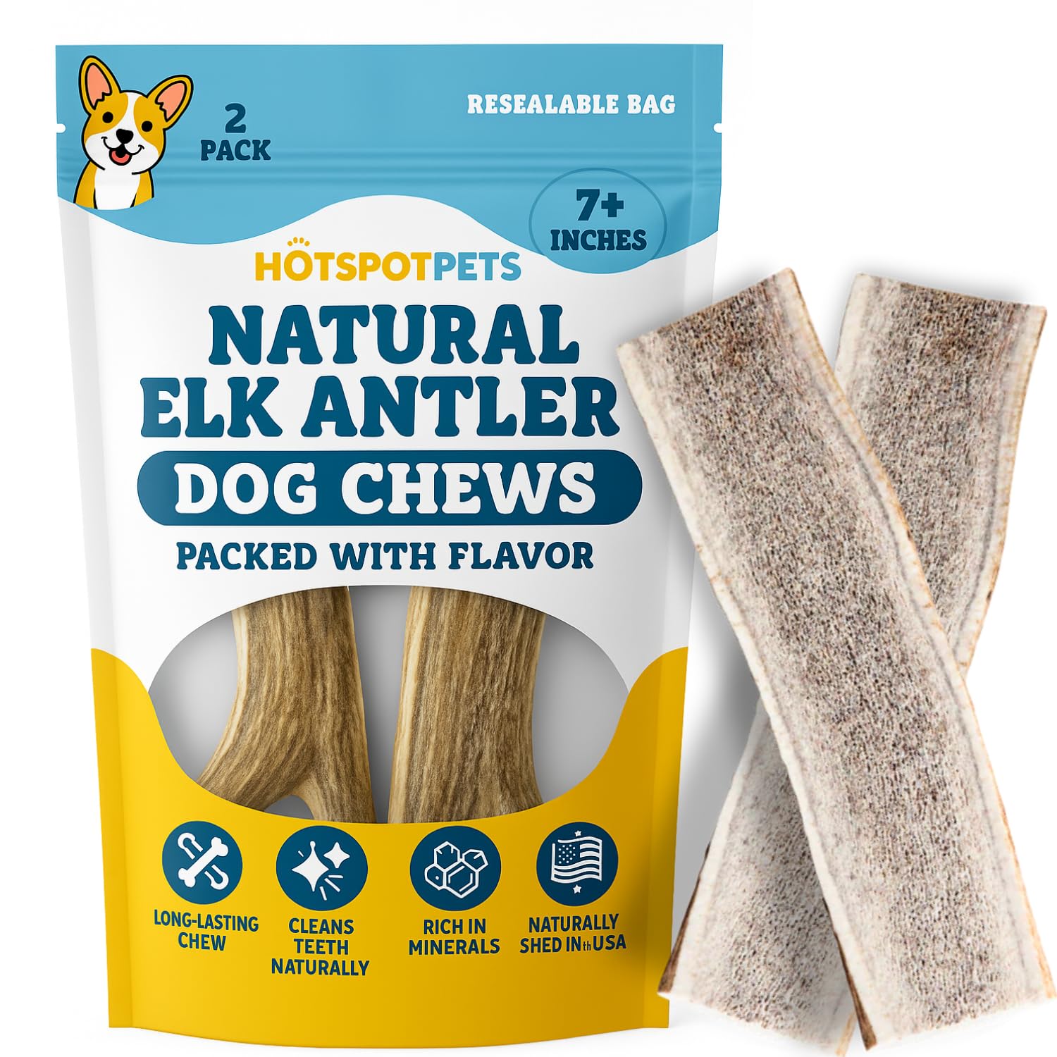 Healthy alternative to rawhide with elk antlers by Hotspot Pets