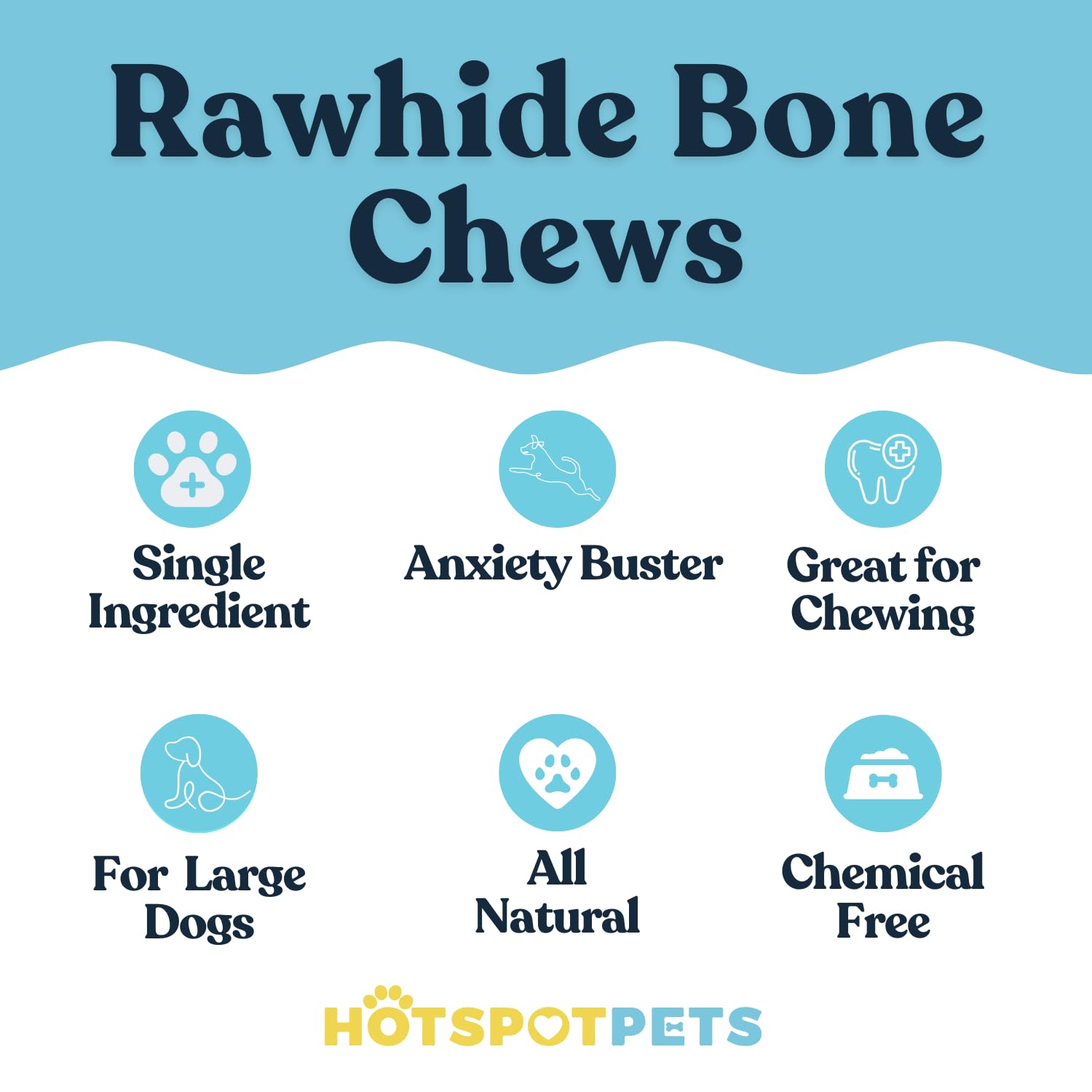 Close-up of Hotspot Pets rawhide bones showing meaty texture