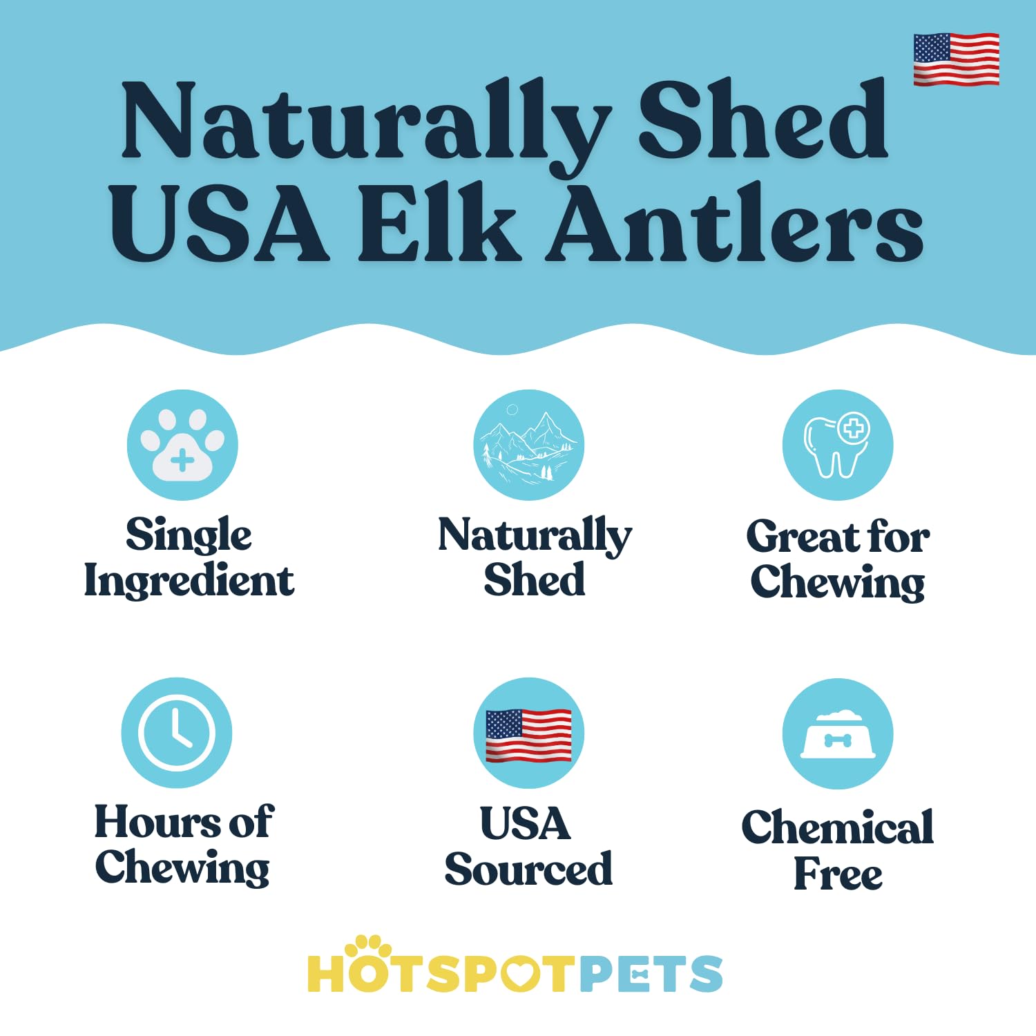 Hotspot Pets split elk antlers for dogs, 7-inch, two-pack