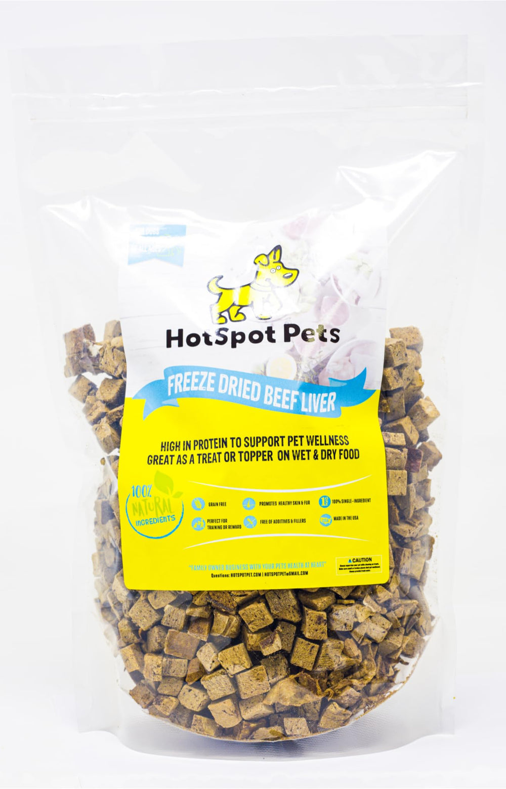 Hotspot Pets Freeze Dried Beef Liver Treats, versatile for training and rewards