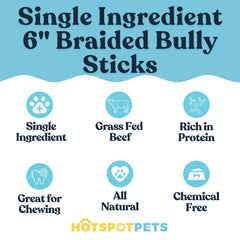 Hotspot Pets twisted beef pizzle dog chew for engaging flavor.