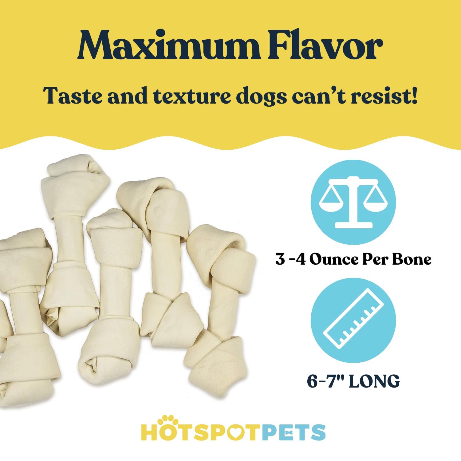 Hotspot Pets USDA rawhide beef chews from USA/Mexico provide natural treat options.