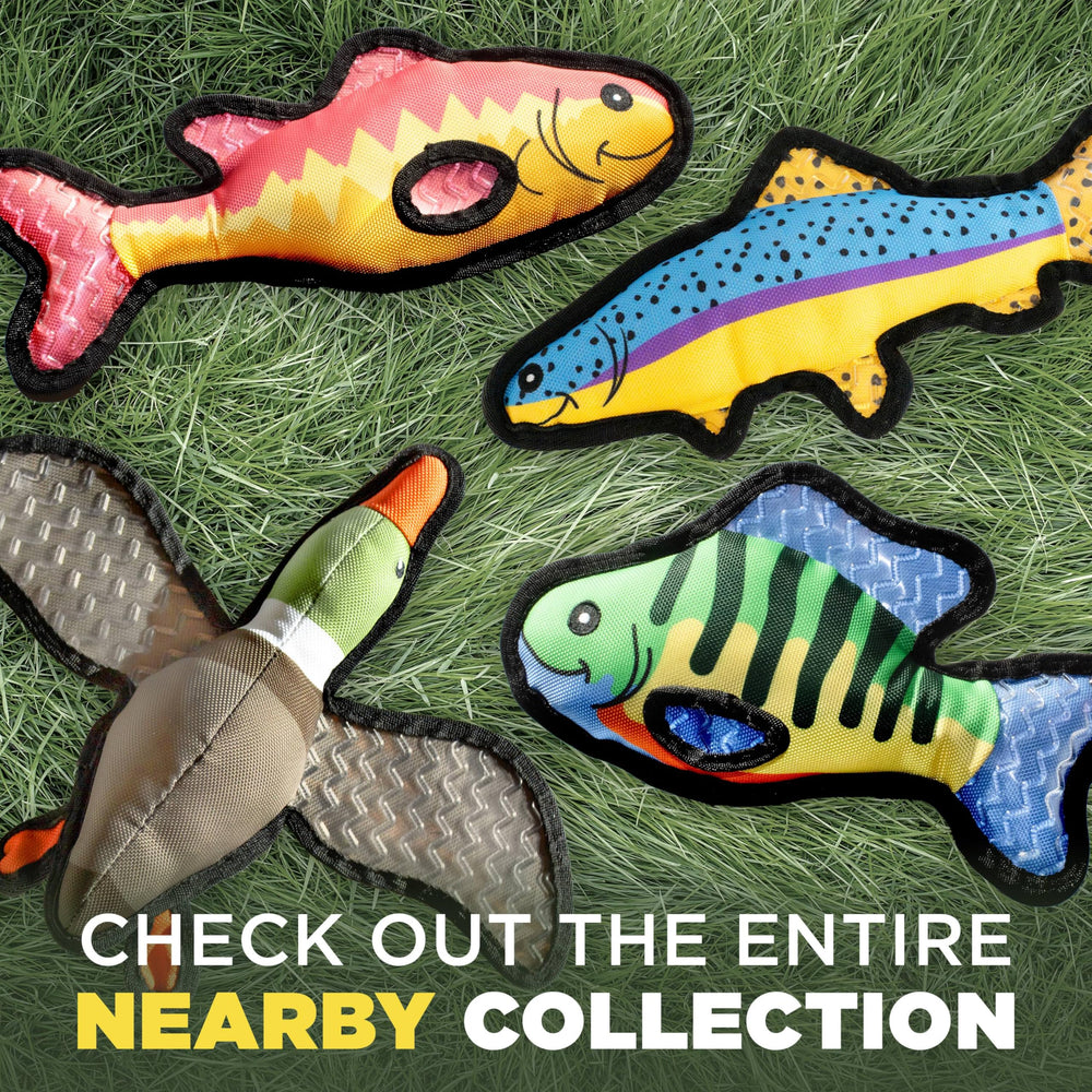 Easy to wipe clean HOUND2O Bluegill fish toy after adventures