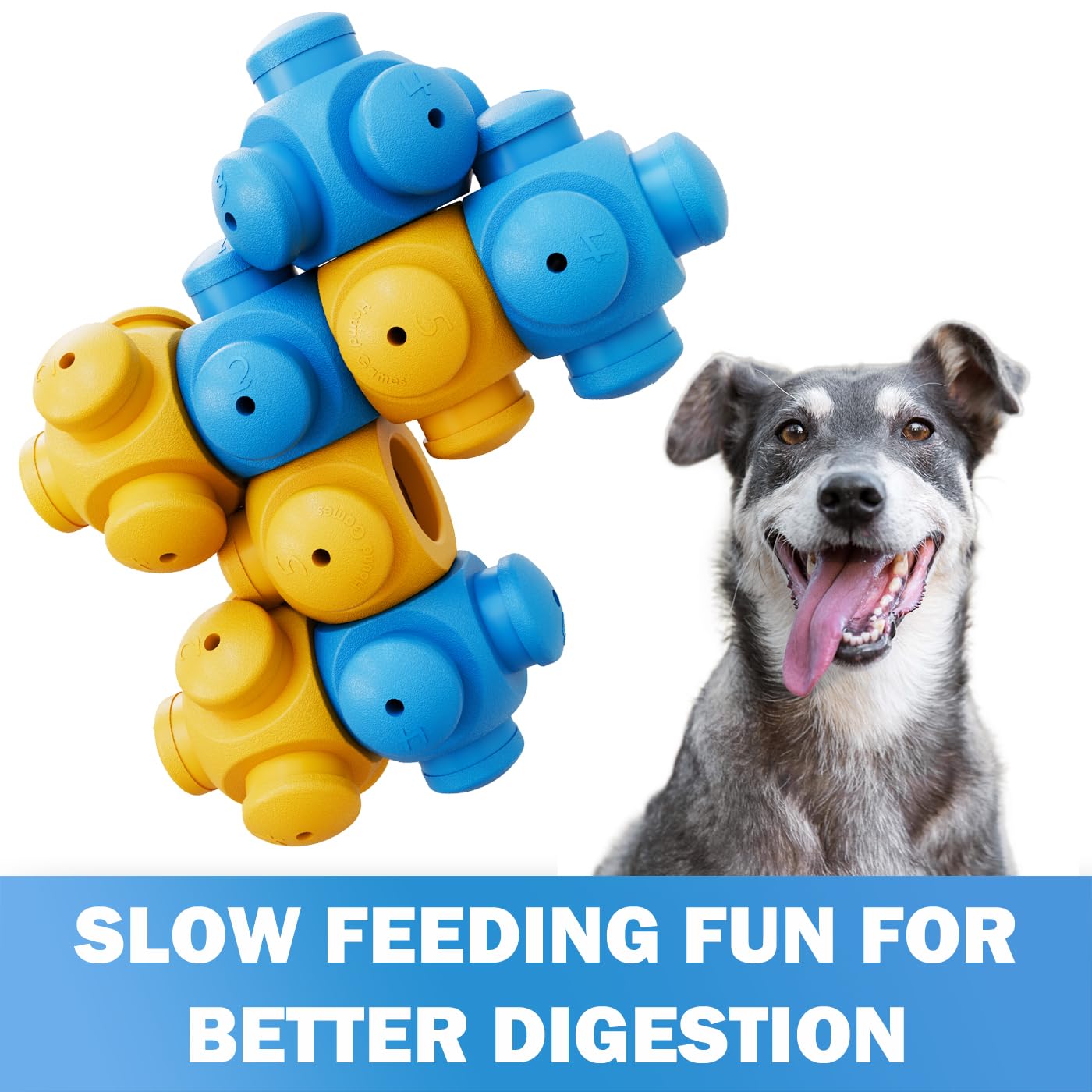 HOUNDGAMES boredom-buster toy keeps medium dogs engaged for hours.