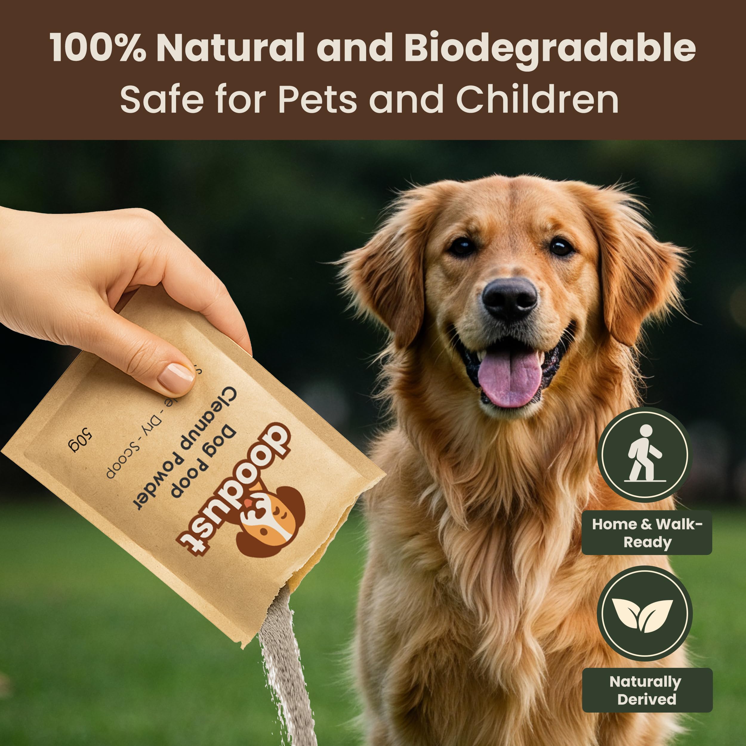 HOUNDGAMES poop hardener activation enabling solid waste for easy disposal