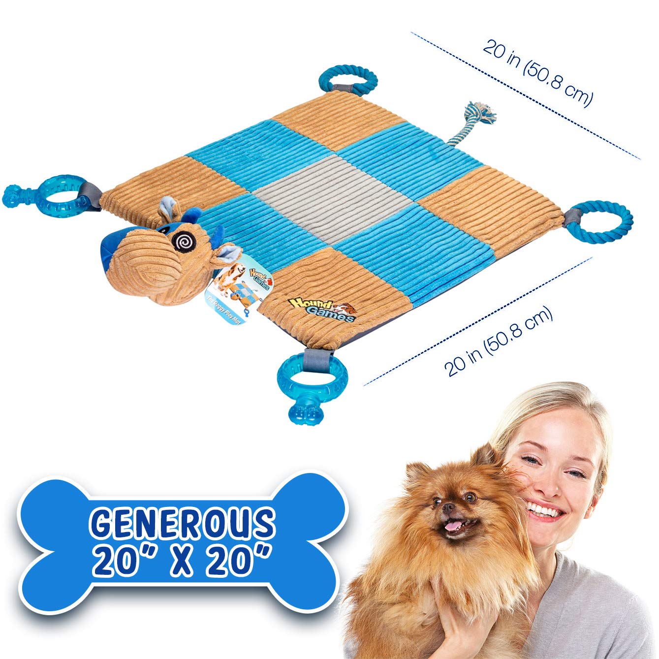 HOUNDGAMES Puppy Teething Mat durable fabric ensures easy care and long-lasting use.