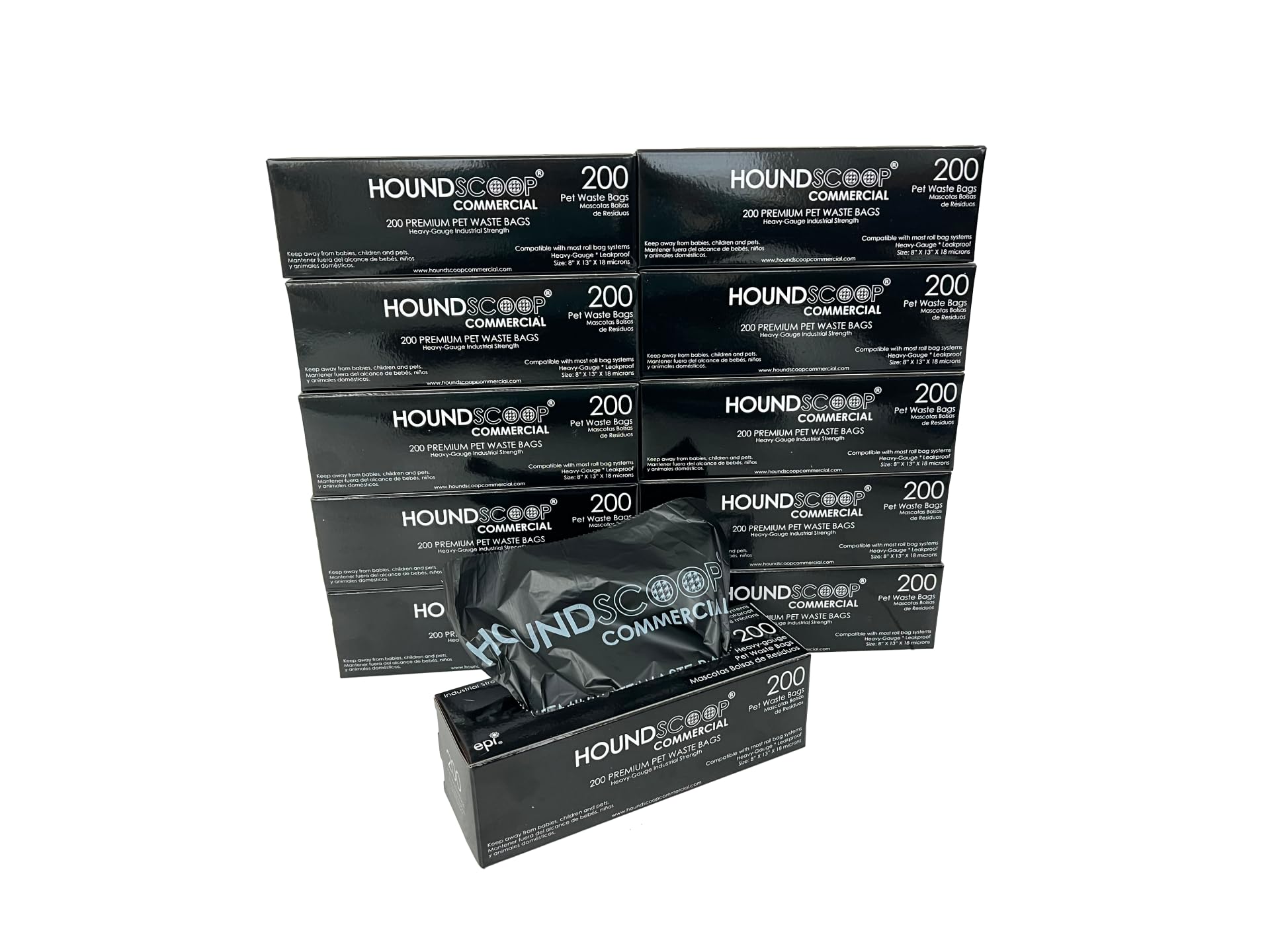 HOUNDSCOOP bulk case of 2000 bags, box format for high-volume park cleanup.