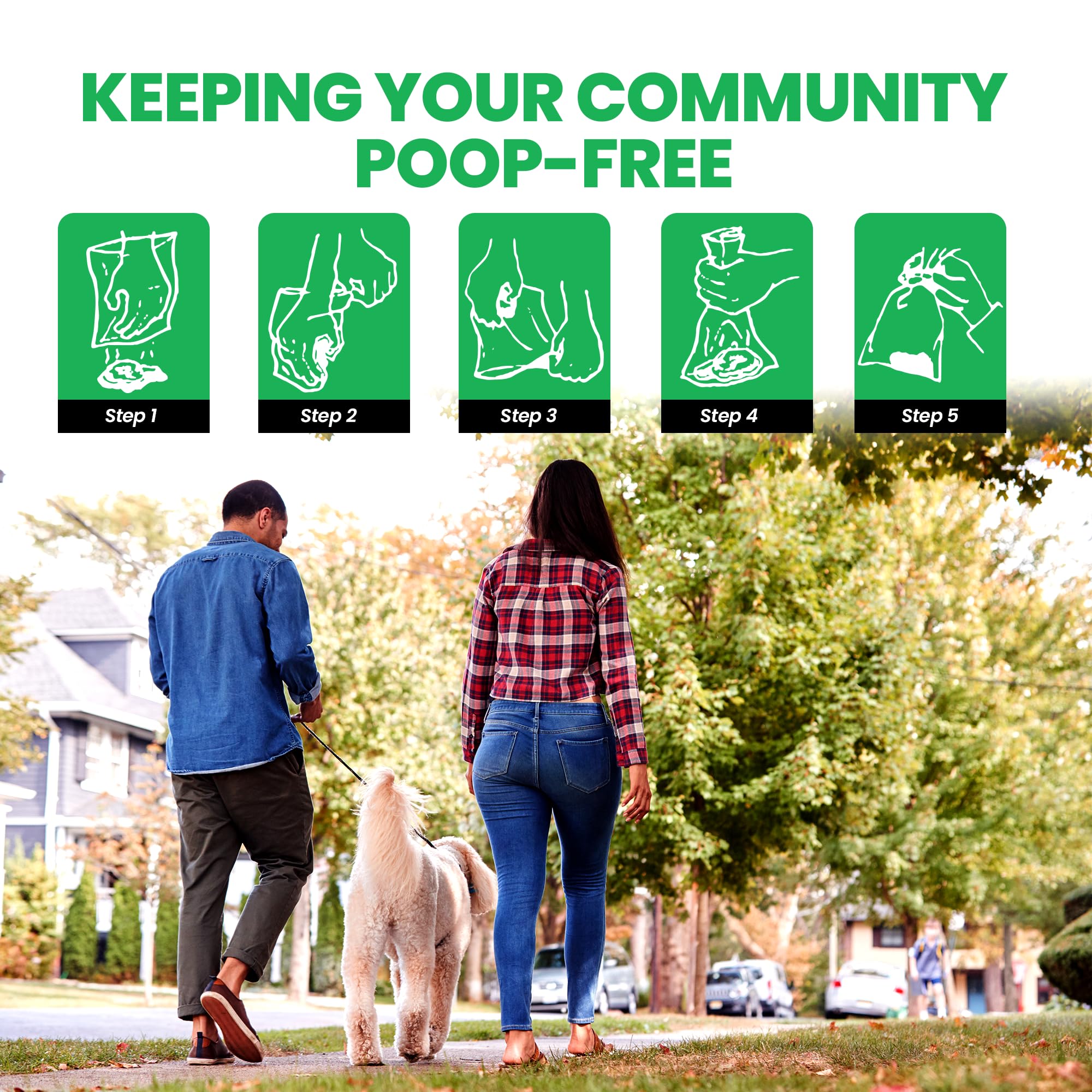 HOUNDSCOOP commercial-grade bags withstand daily use in busy outdoor areas.