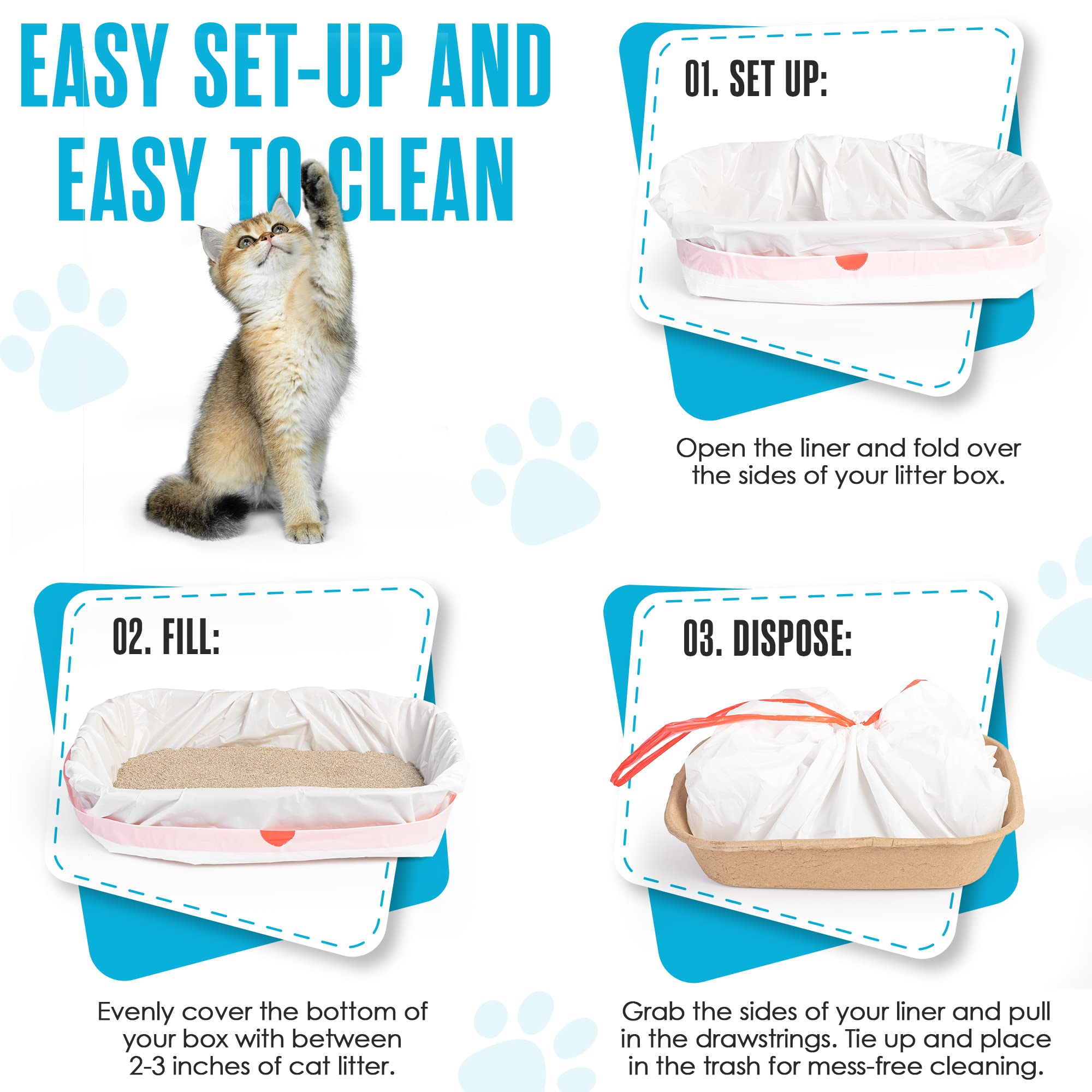 Houseables disposable litter box liner simplifies cleanup after litter changes.