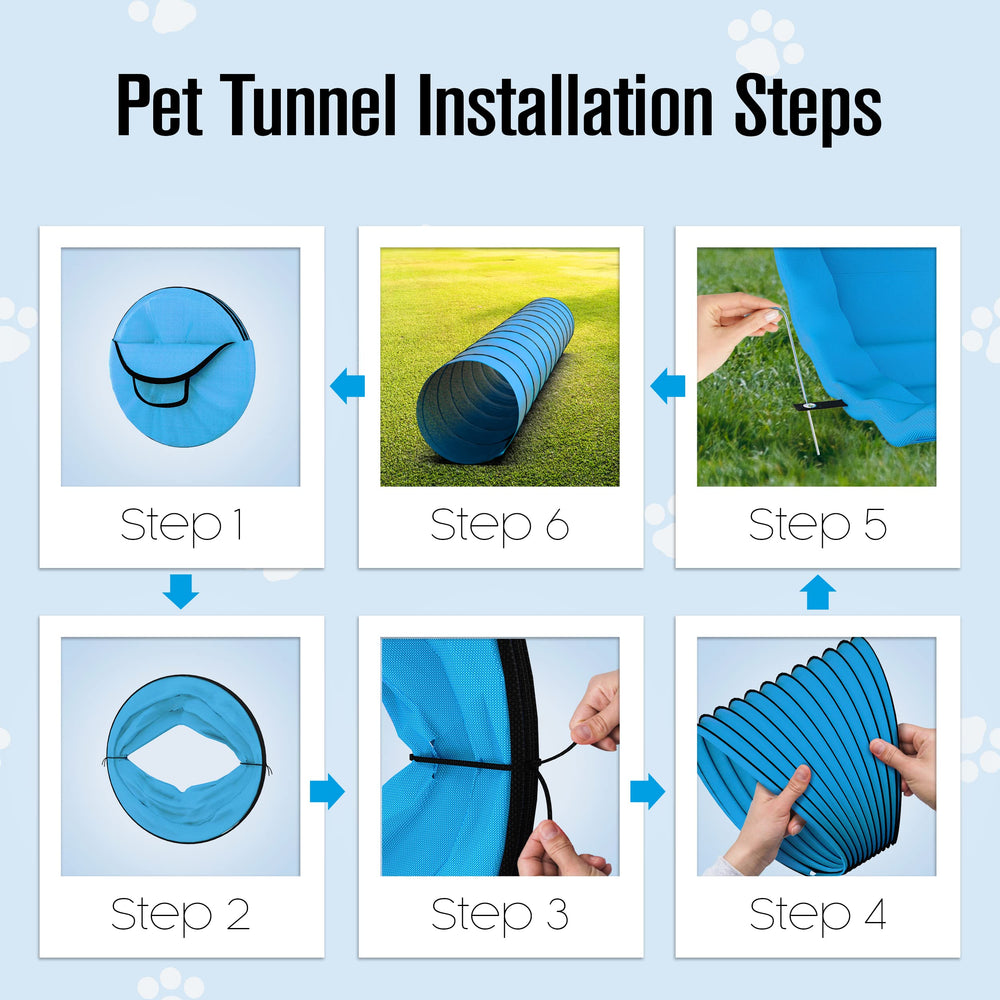 Houseables dog tunnel ideal for indoor, backyard, and beach adventures.