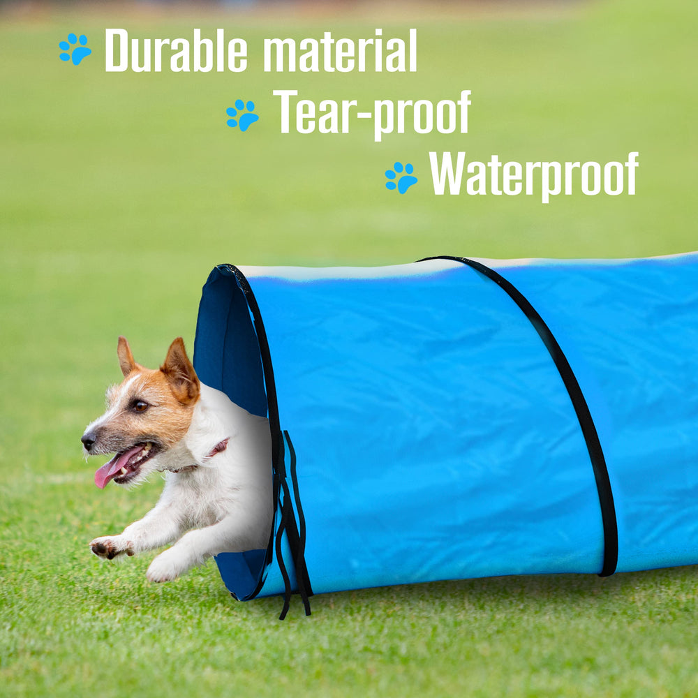 Houseables agility tunnel setup in seconds for indoor or outdoor fun.