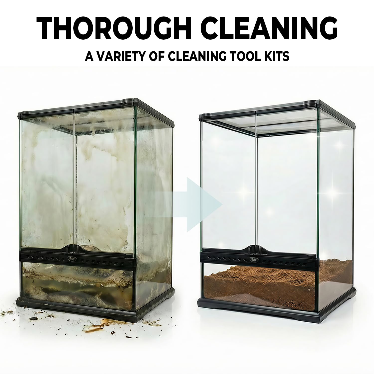 HouseBegan Bearded Dragon decor brush cleans around ornaments for tidier terrarium