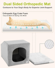 Hovicaed egg-crate foam cushion bed providing comfortable padding