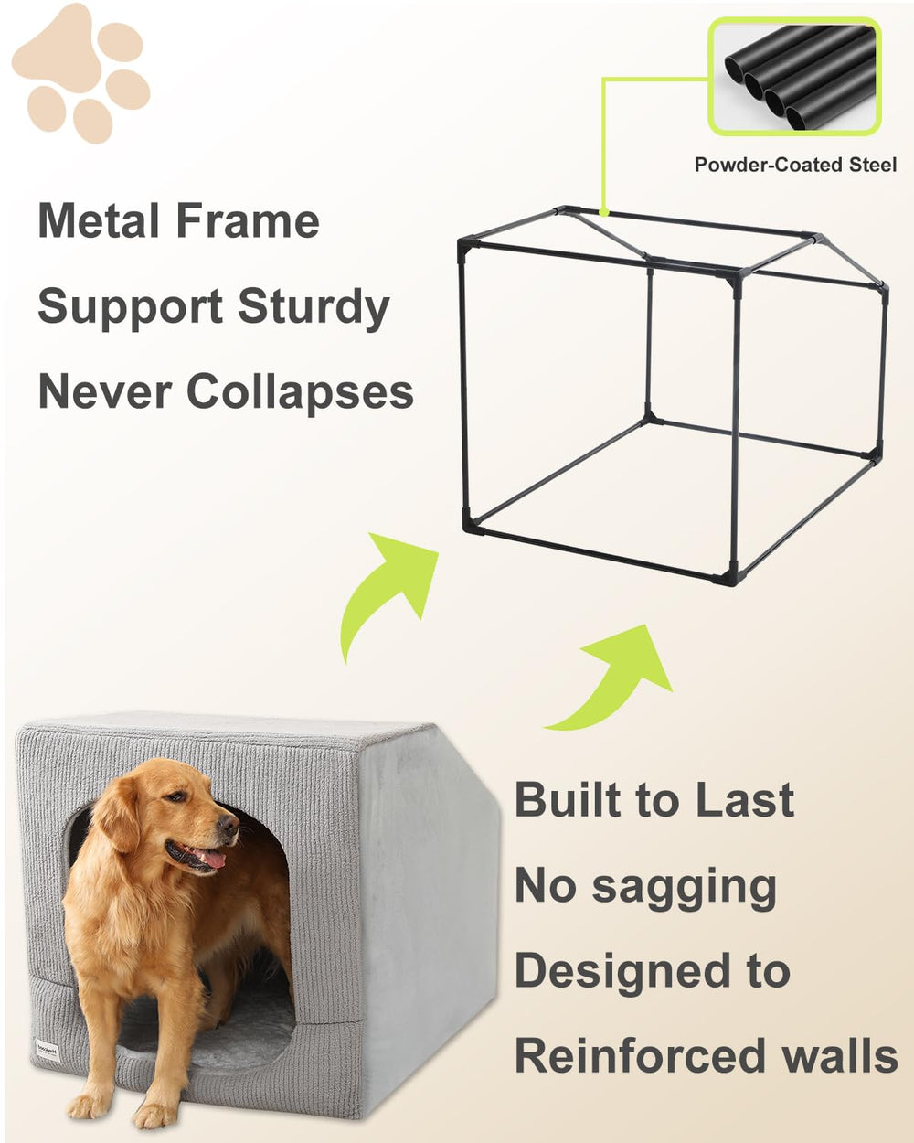 Hovicaed semi-enclosed dog tent offering private space for calm rest