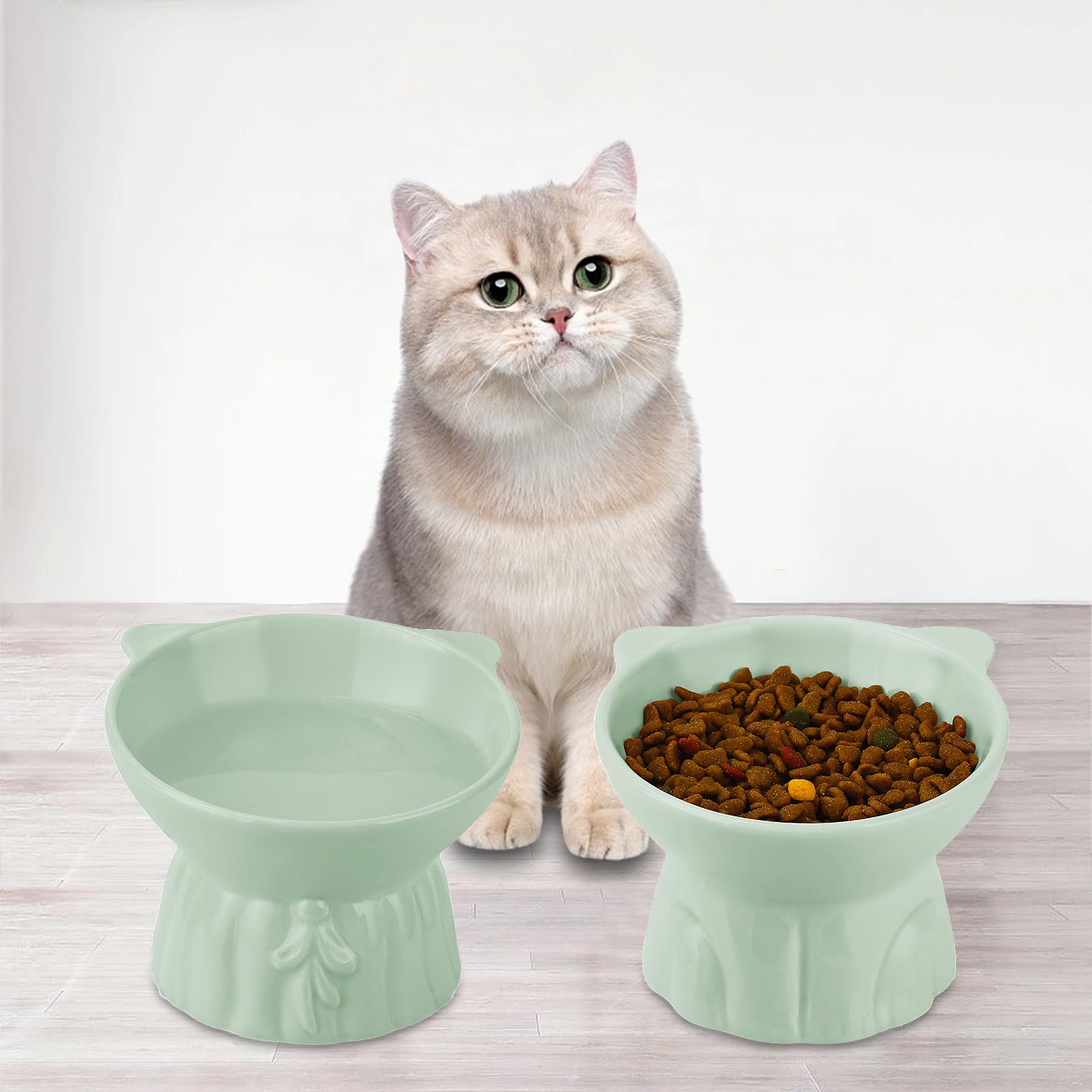 Hovico elevated design helps cats eat with a comfortable posture.