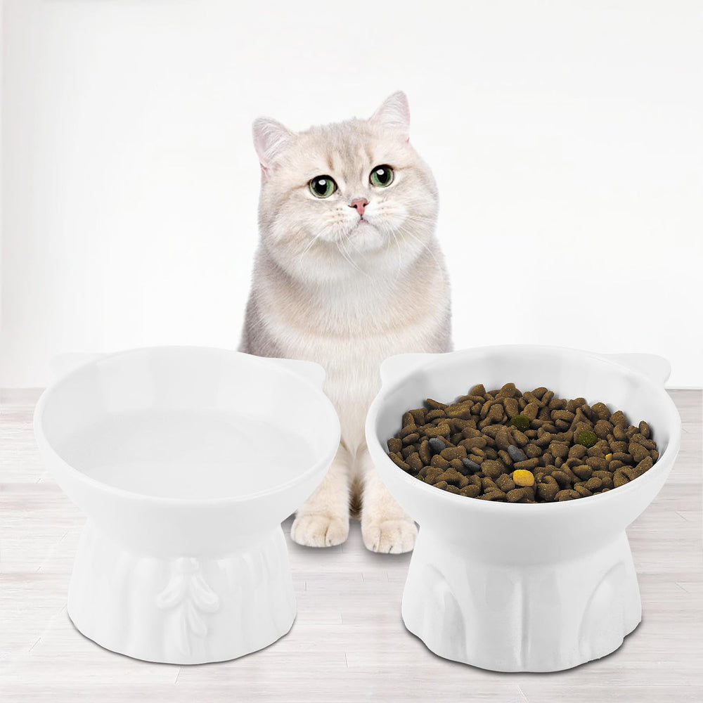Hovico elevated cat bowls ergonomic design supports comfortable dining posture.