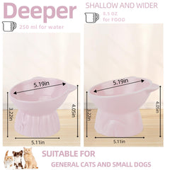 Hovico pink raised food bowl from the 2-pack for easy feeding.
